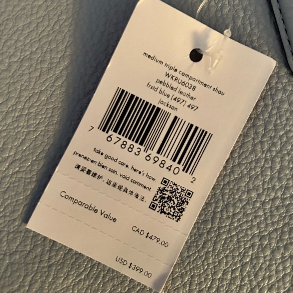 🎊 Host Pick 🎊 NWT KATE SPADE NY Jackson med. triple compartment leather blue bag - Picture 5 of 5
